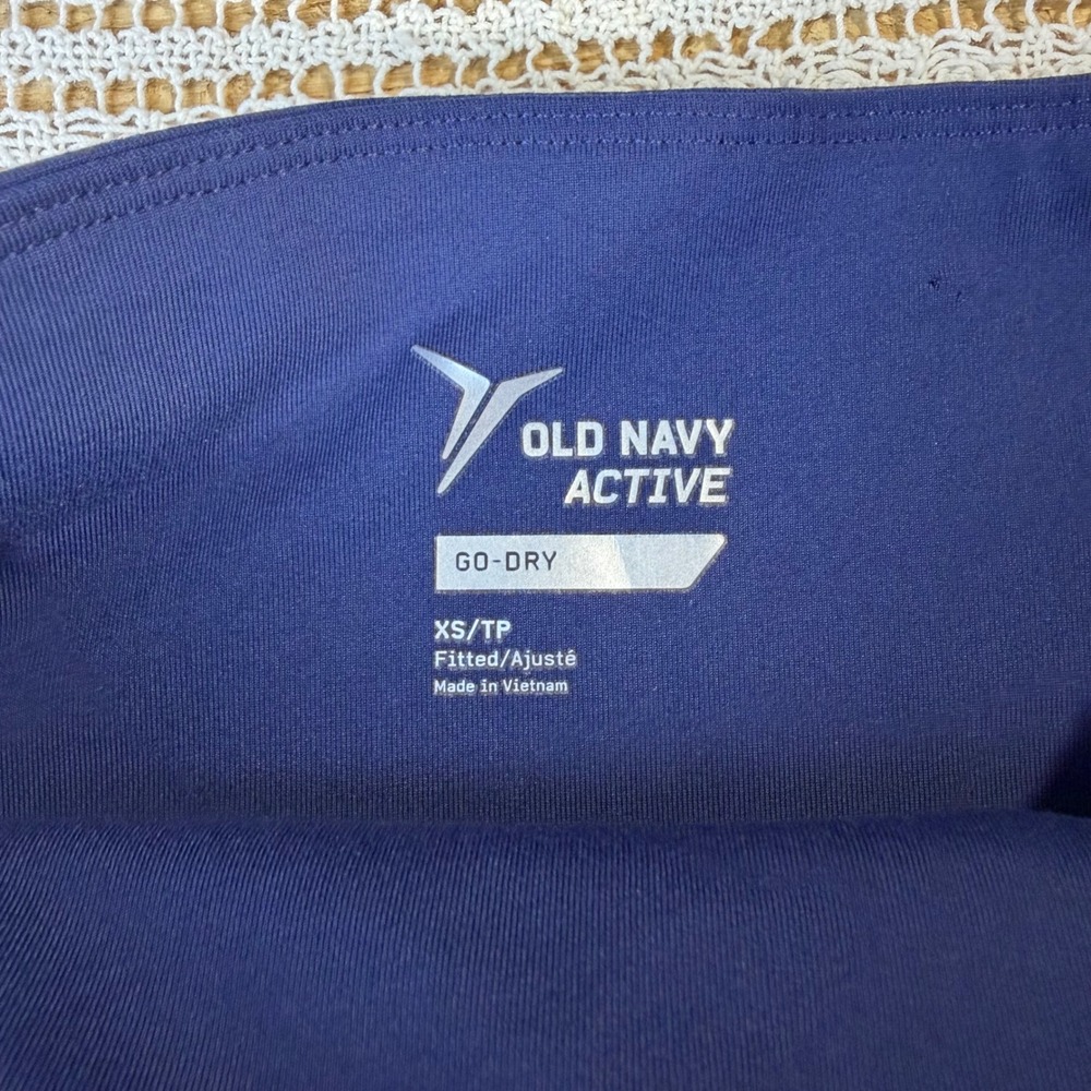 Old Navy Active Go-Dry Blue Mesh Panel Pocket Leggings Womens XS High Rise - Picture 3 of 12